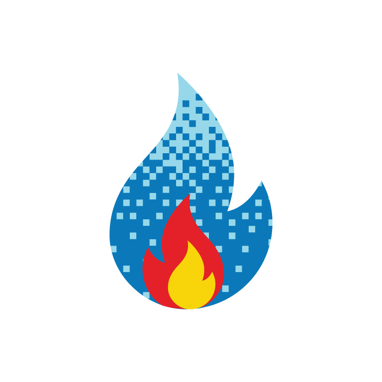Flame image with blue red and yellow