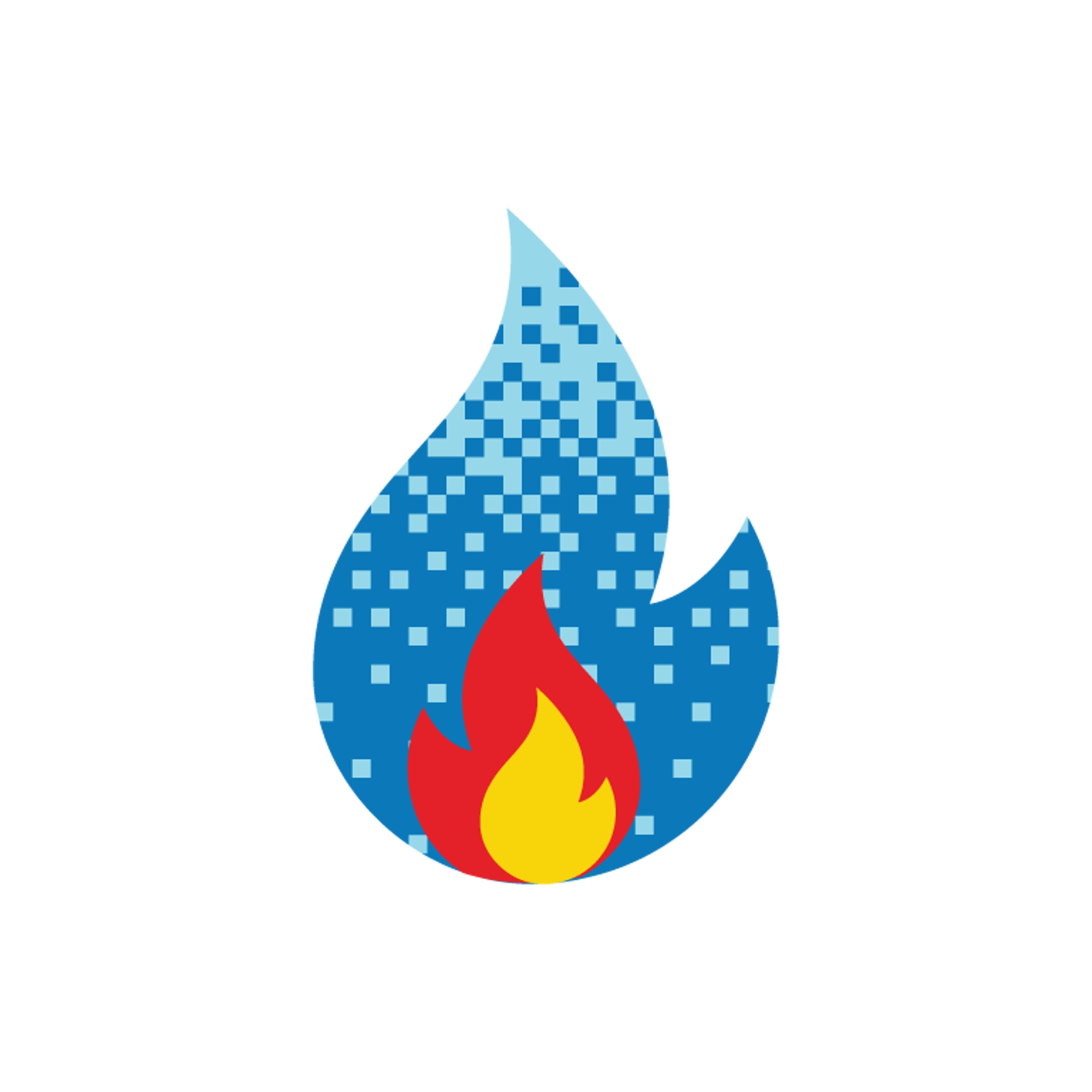 Flame image with blue red and yellow