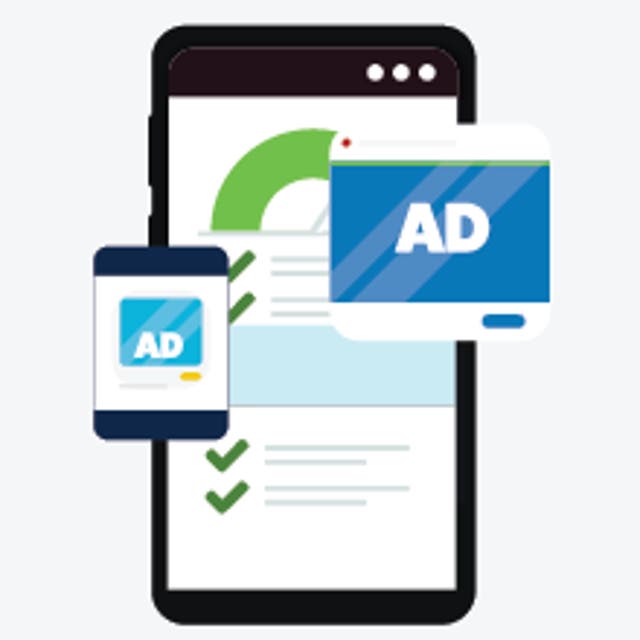illustrated graphic of digital advertising on a smart phone