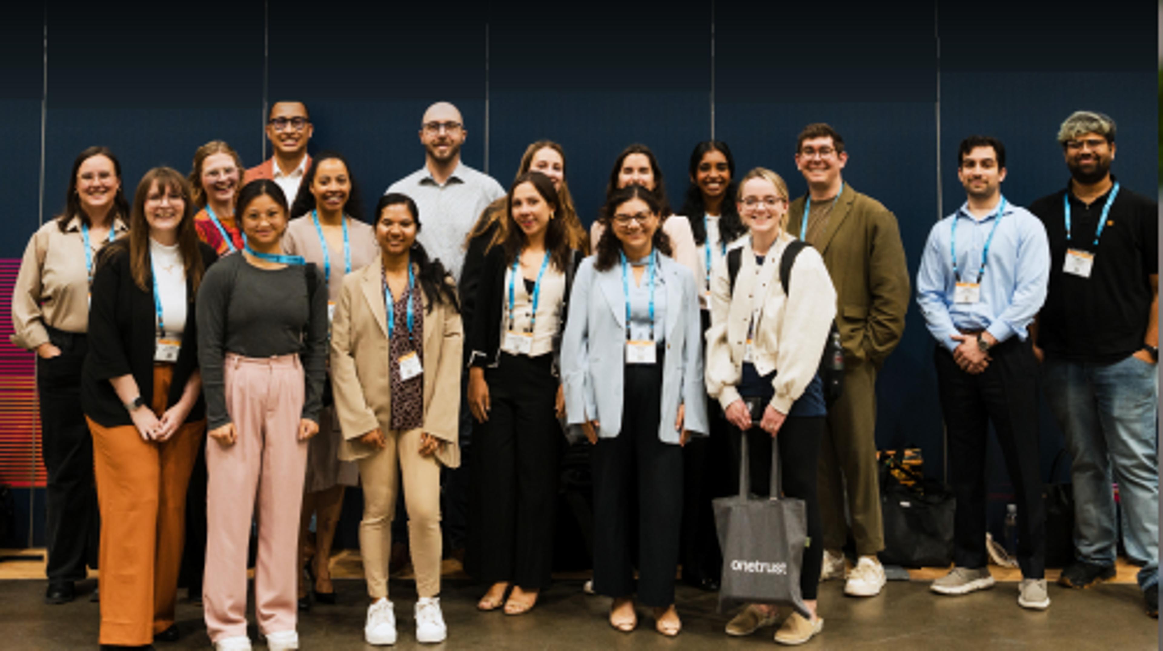 IAPP scholarship recipients pose together as a group at an IAPP conference