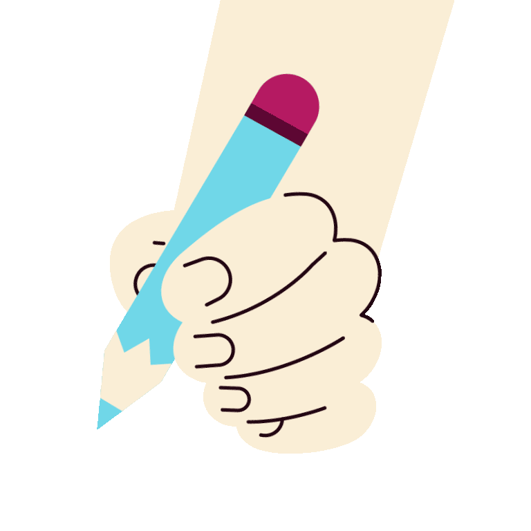 image of a hand with a pencil writing