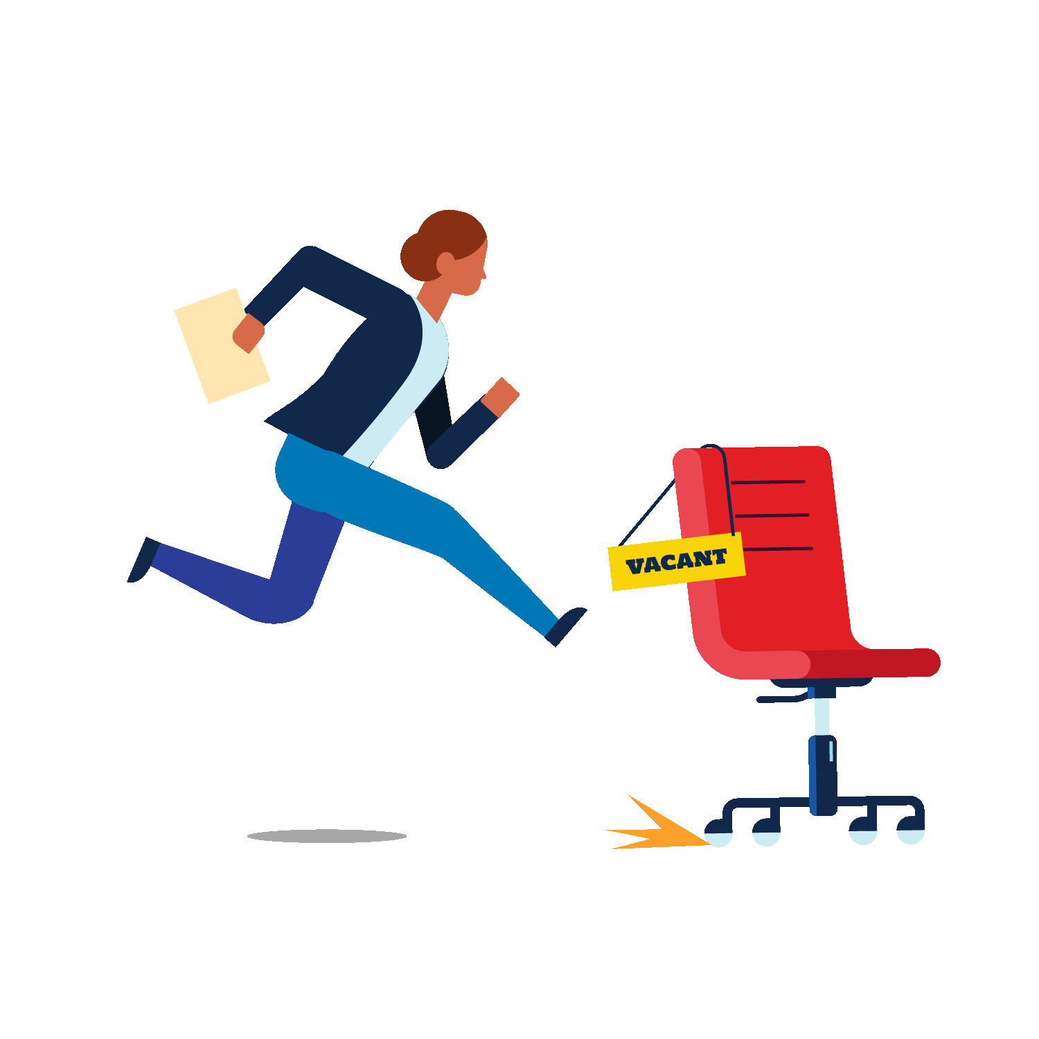 Person running after a chair