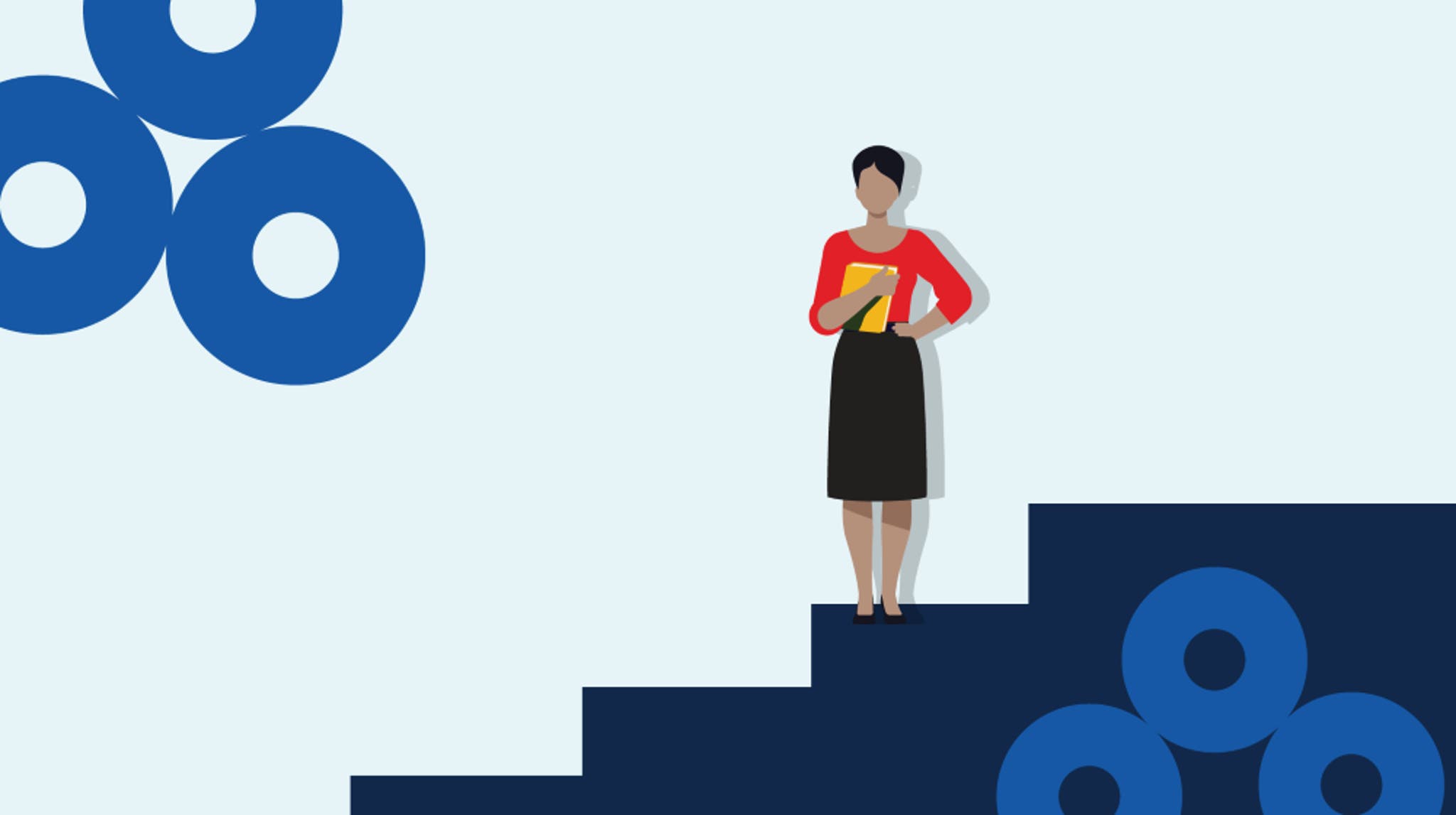 illustration of a person on stairs