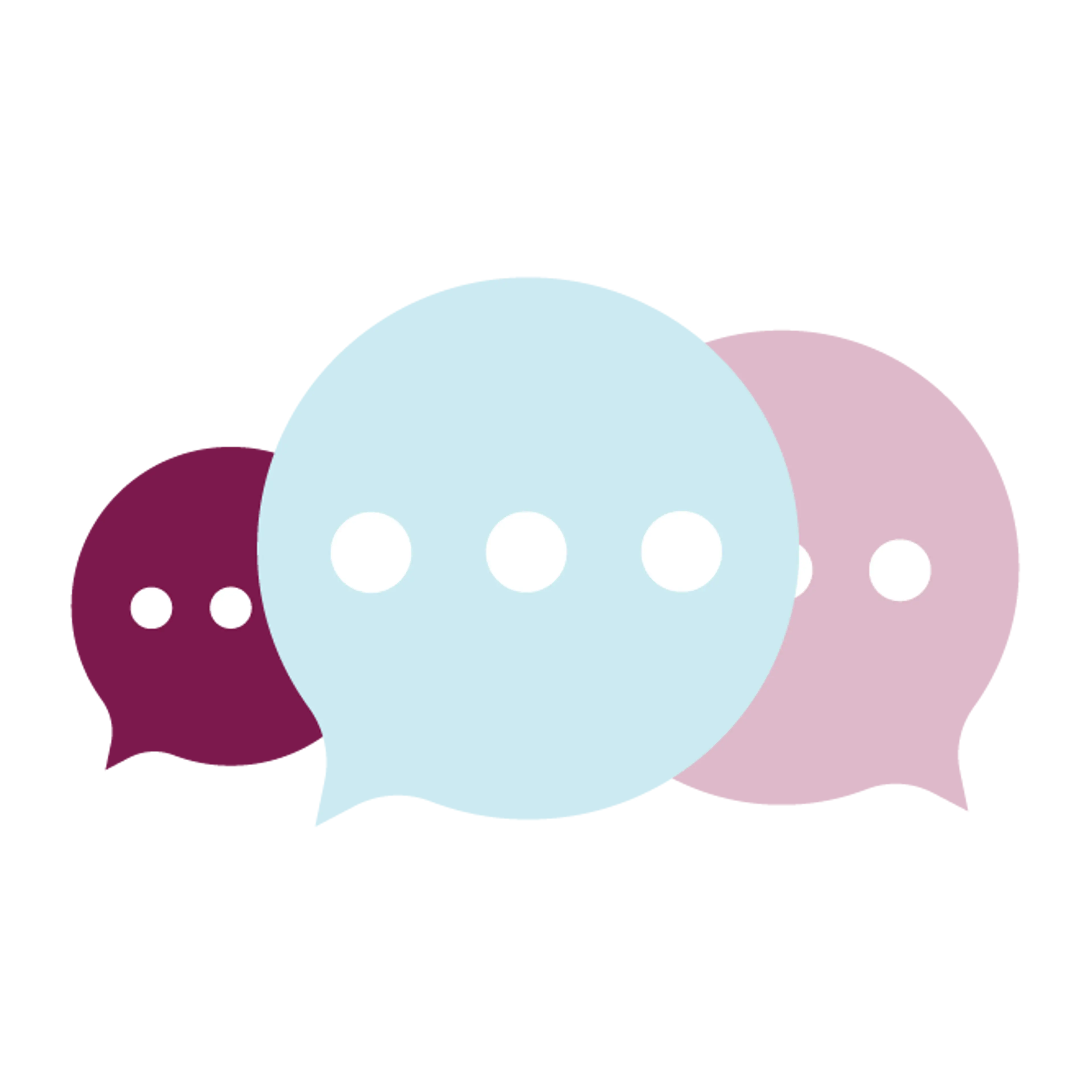 Icons of three speech bubbles