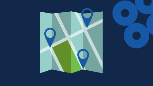 map rendering on blue background