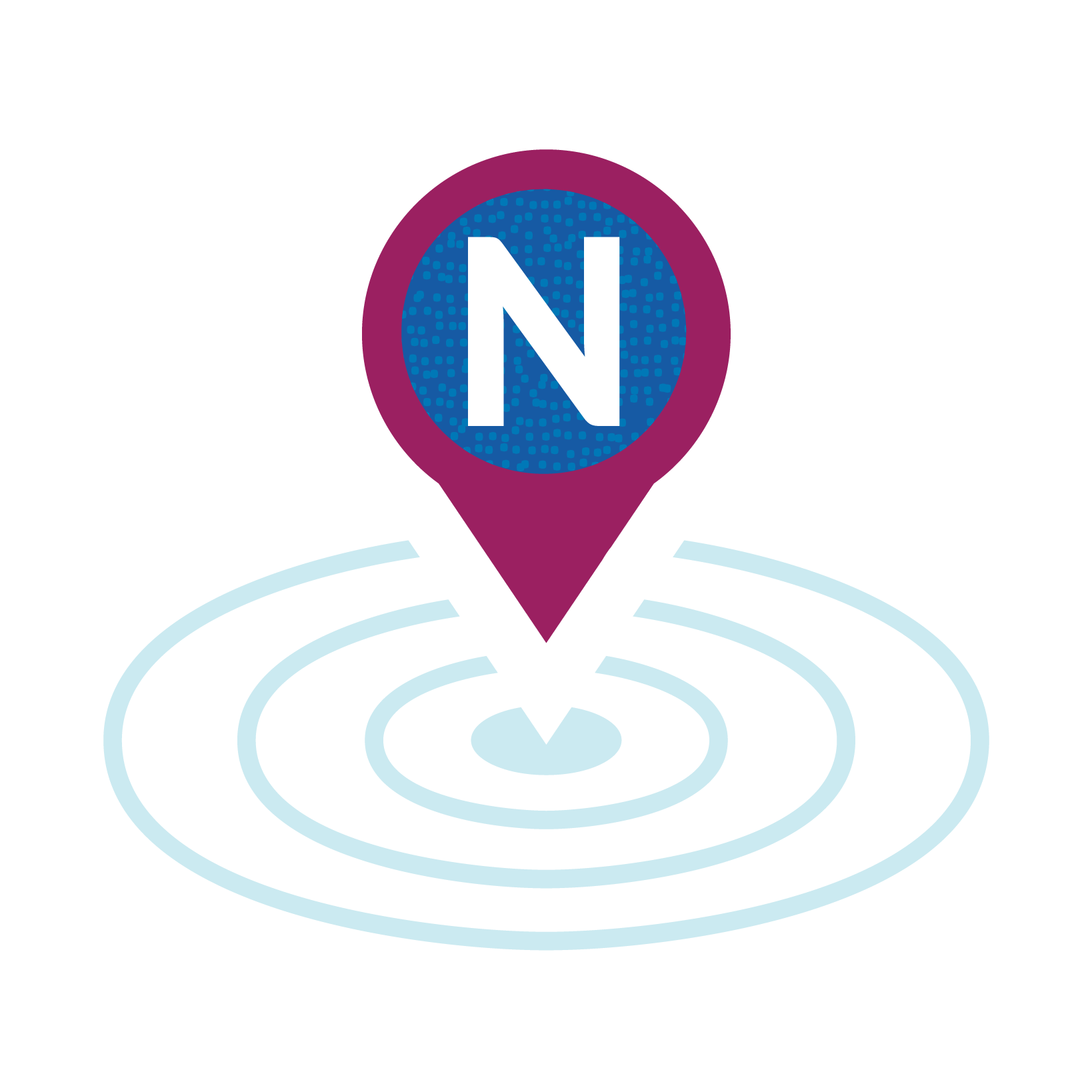 Location icon marked with an N