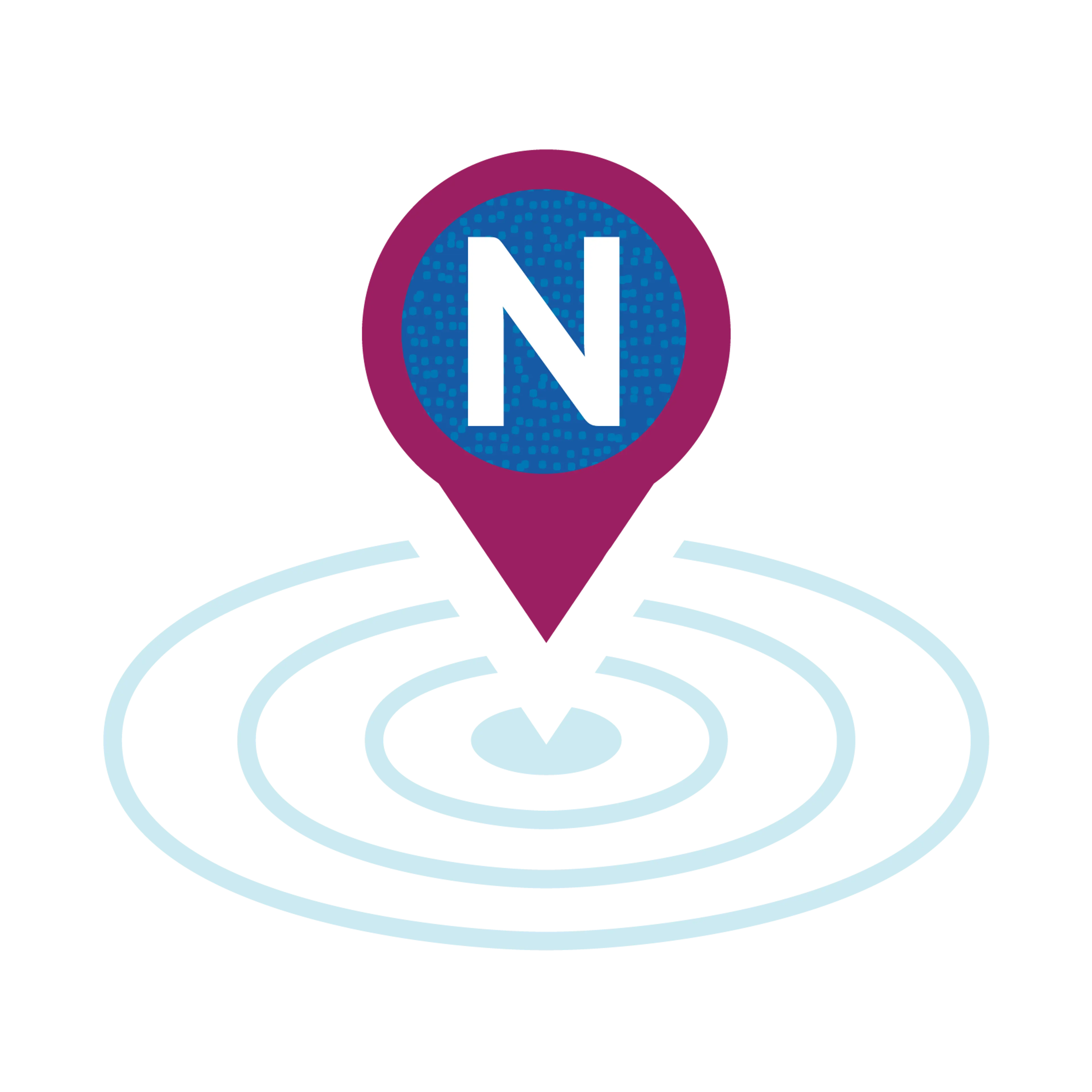 Location icon marked with an N
