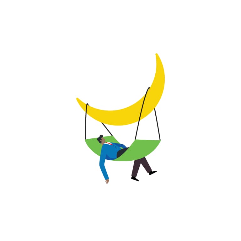 man sleeping in a hammock