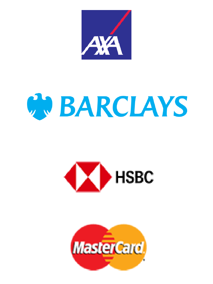A collection of four logos of IAPP members in the financial services industry