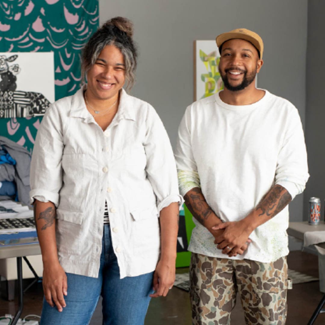 Portrait of artists Rachel and Ryan Adams