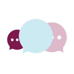 Three speech bubbles