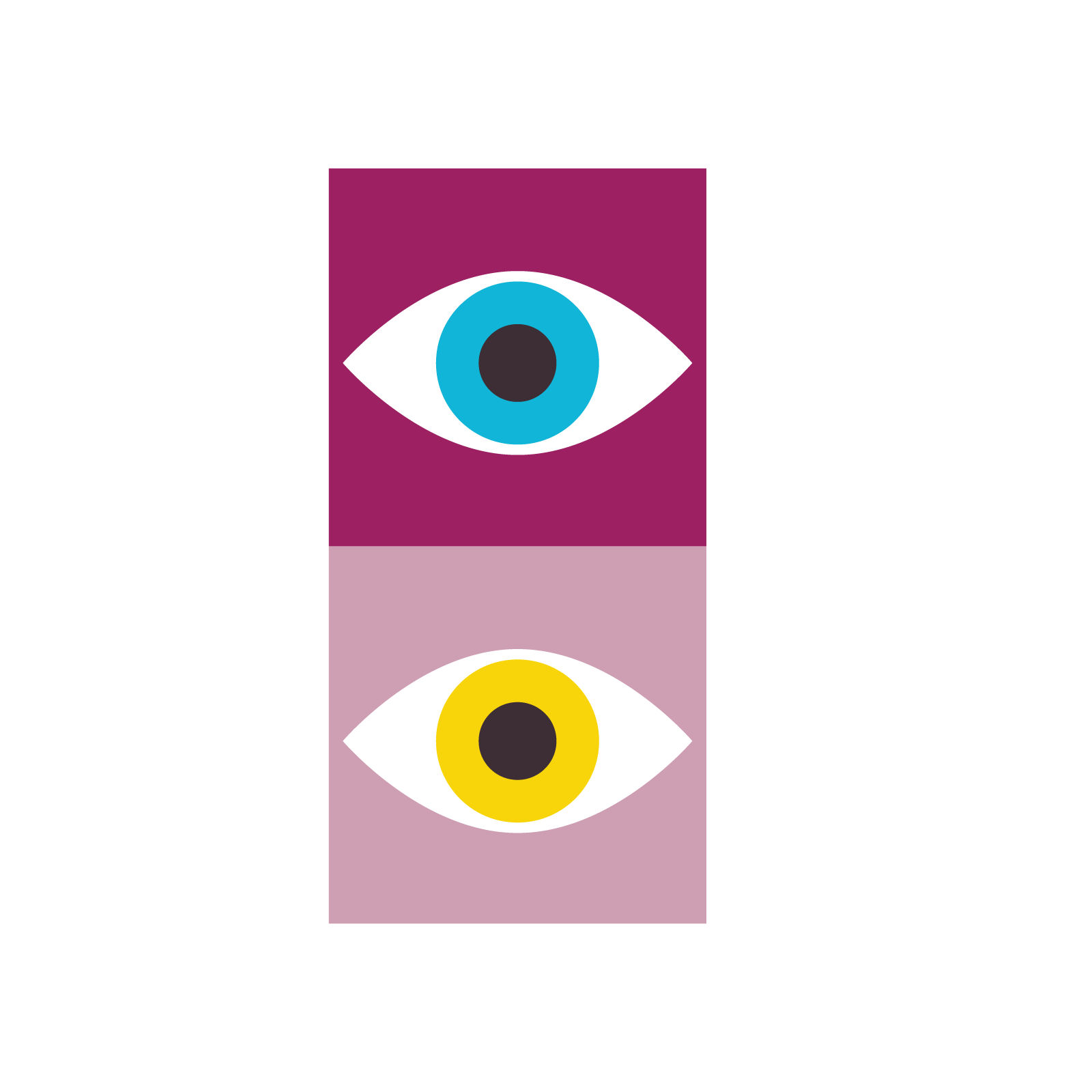 two eye icons stacked on top of each other