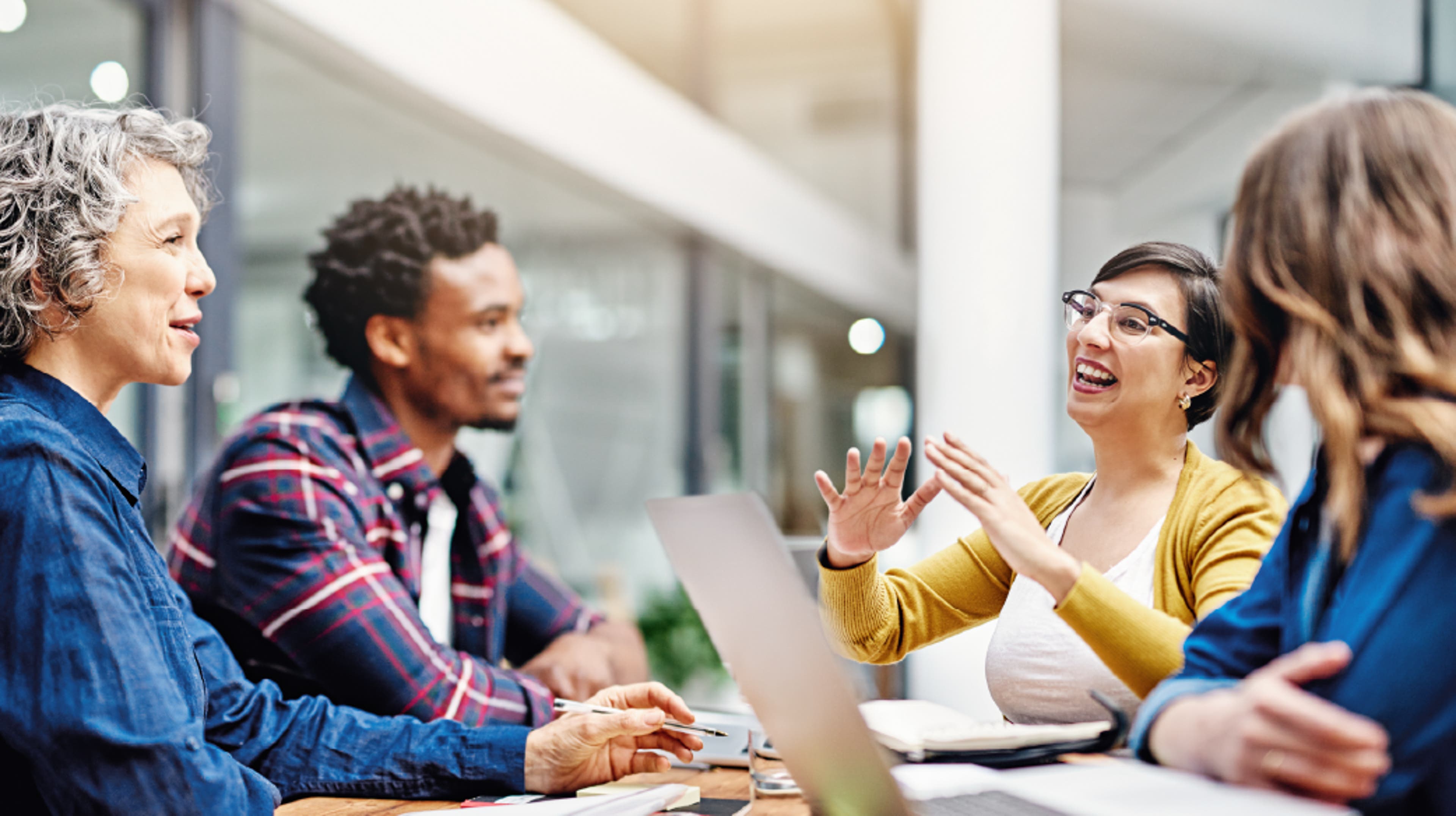 people discussing in a group