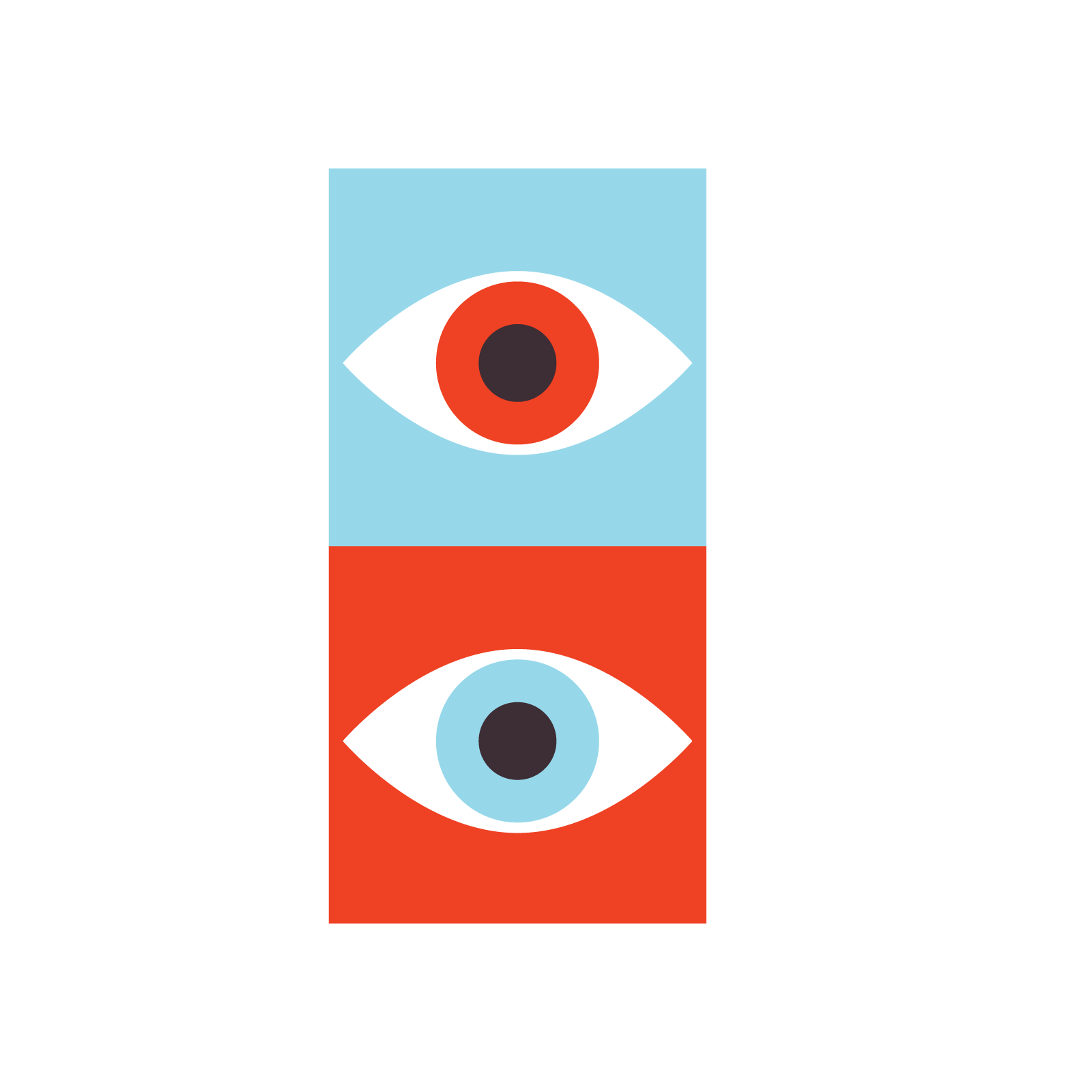 Icon of two eyes stacked on top of each other