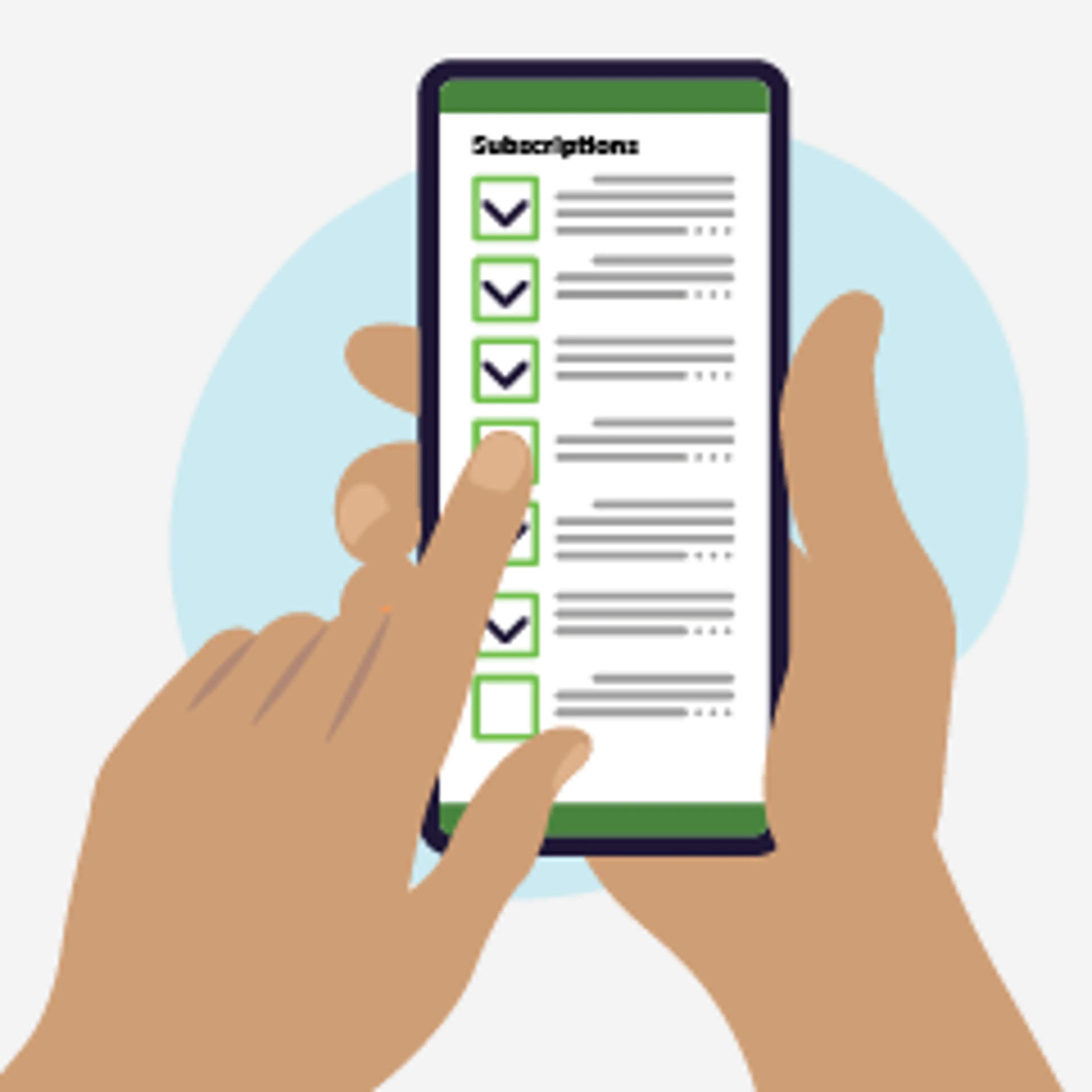 Illustration of someone using a phone