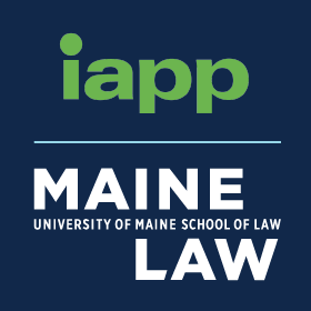 the logos for IAPP and Maine Law together in one graphic