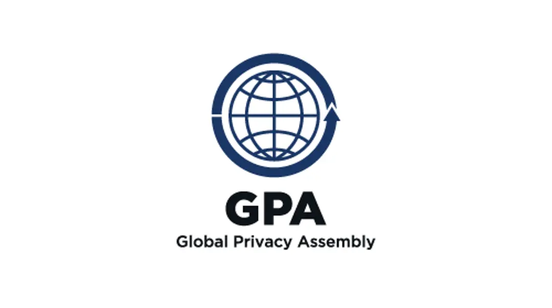 Logo with a stylized globe encircled by an arrow above the letters “GPA,” with the text “Global Privacy Assembly” underneath.