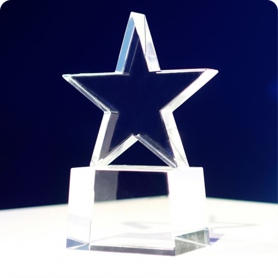 The IAPP leadership award trophy. The trophy is shaped like a star