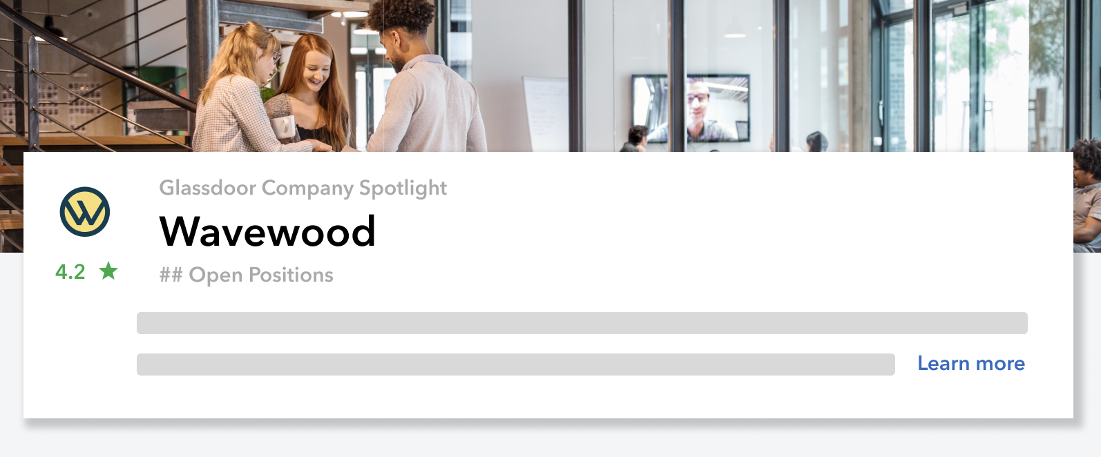 This Brand Ad is a Glassdoor Company Spotlight and includes an image.