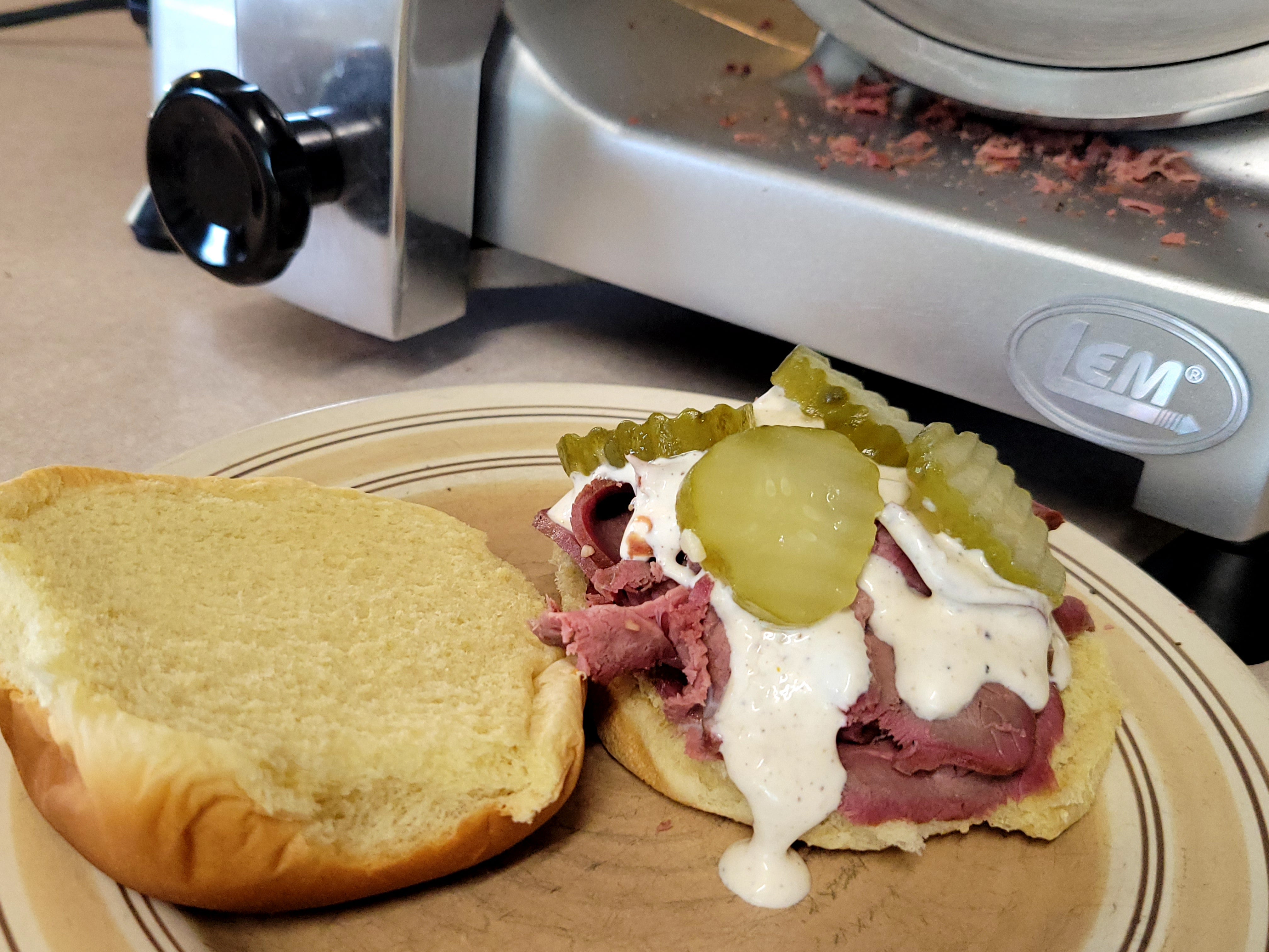Smoked Venison Sandwich with Horseradish