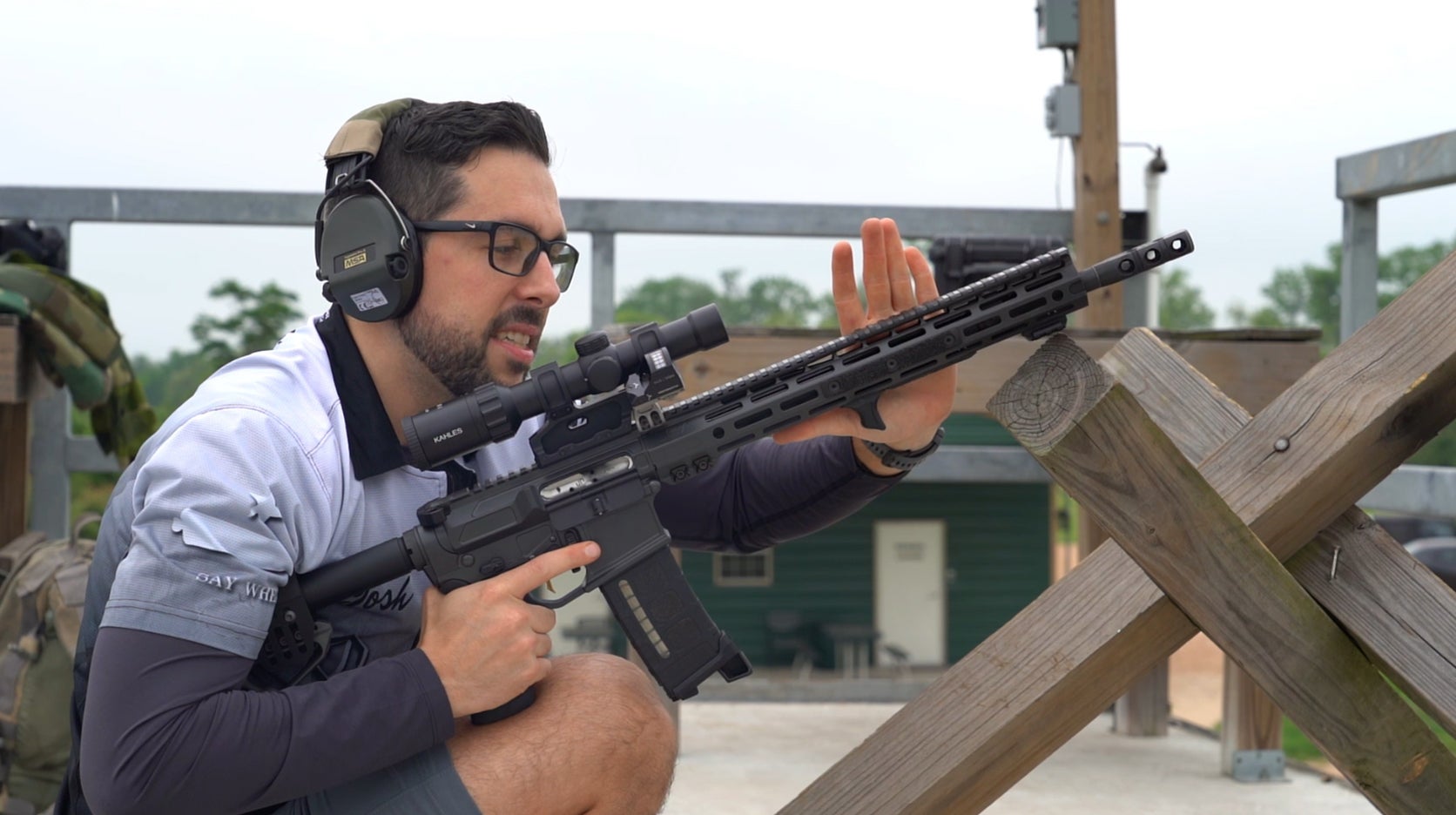 Shooting from behind cover with a reverse C clamp grip