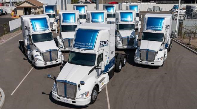 Hydrogen fueled trucks.