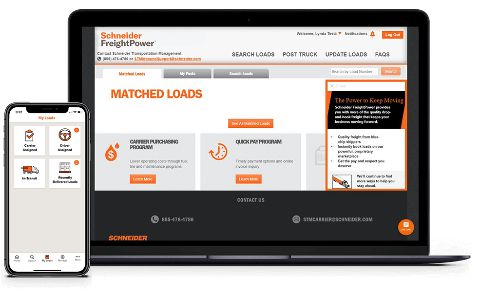 schneider power only load board