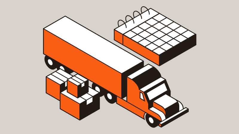 Van Truckload with boxes and calendar illustration