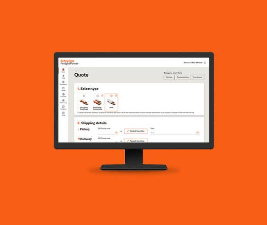 Image of a monitor showing FreightPower load shipping app for shippers