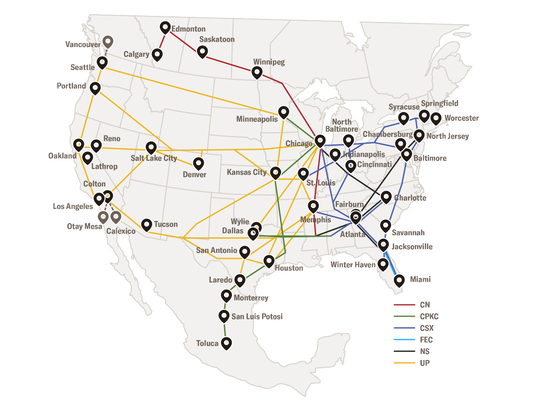 Intermodal network map