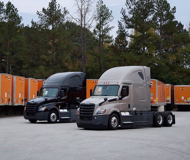 Line of Freightliners