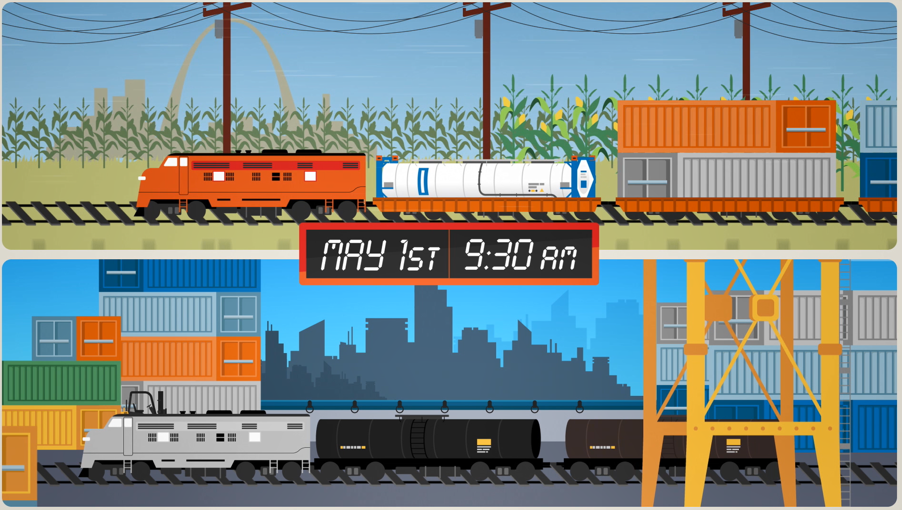 Bulk Intermodal video image showing time and cost savings with bulk transportation