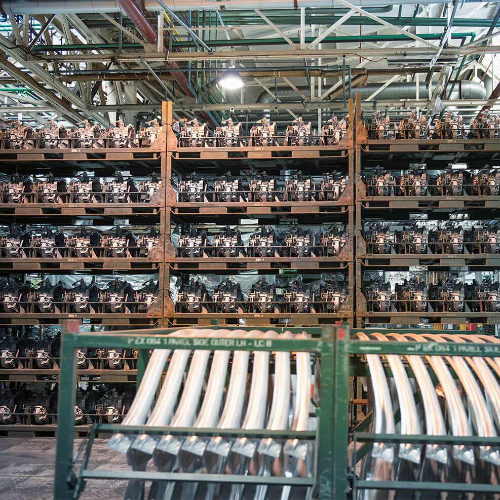 photo of automotive parts in a warehouse