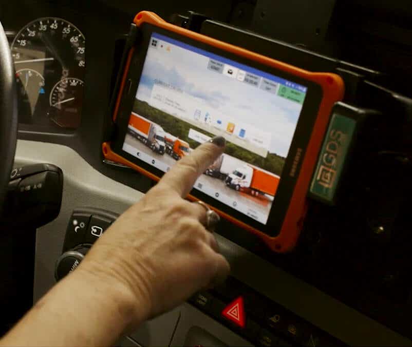 innovative driver tablet in truck