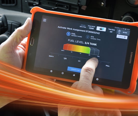 innovative driver tablet in truck