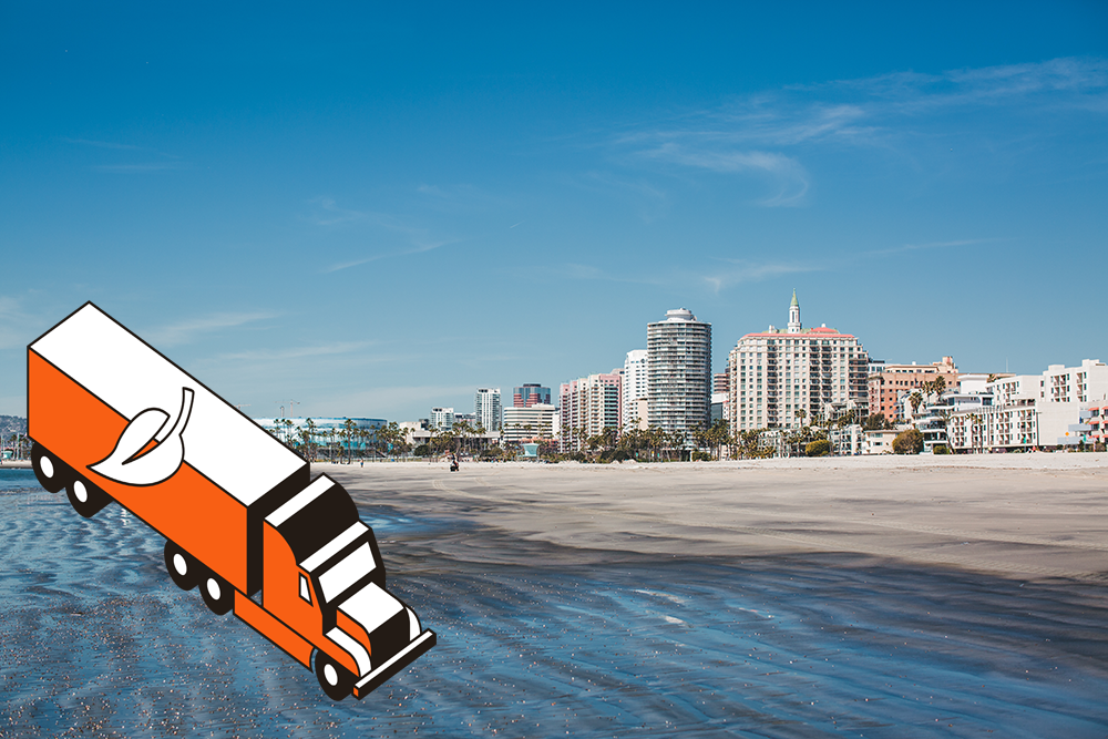 Truck icon with photo of Long Beach.