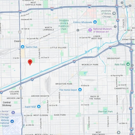 a map showing where Schneider's operation center is located in Chicago, Illinois