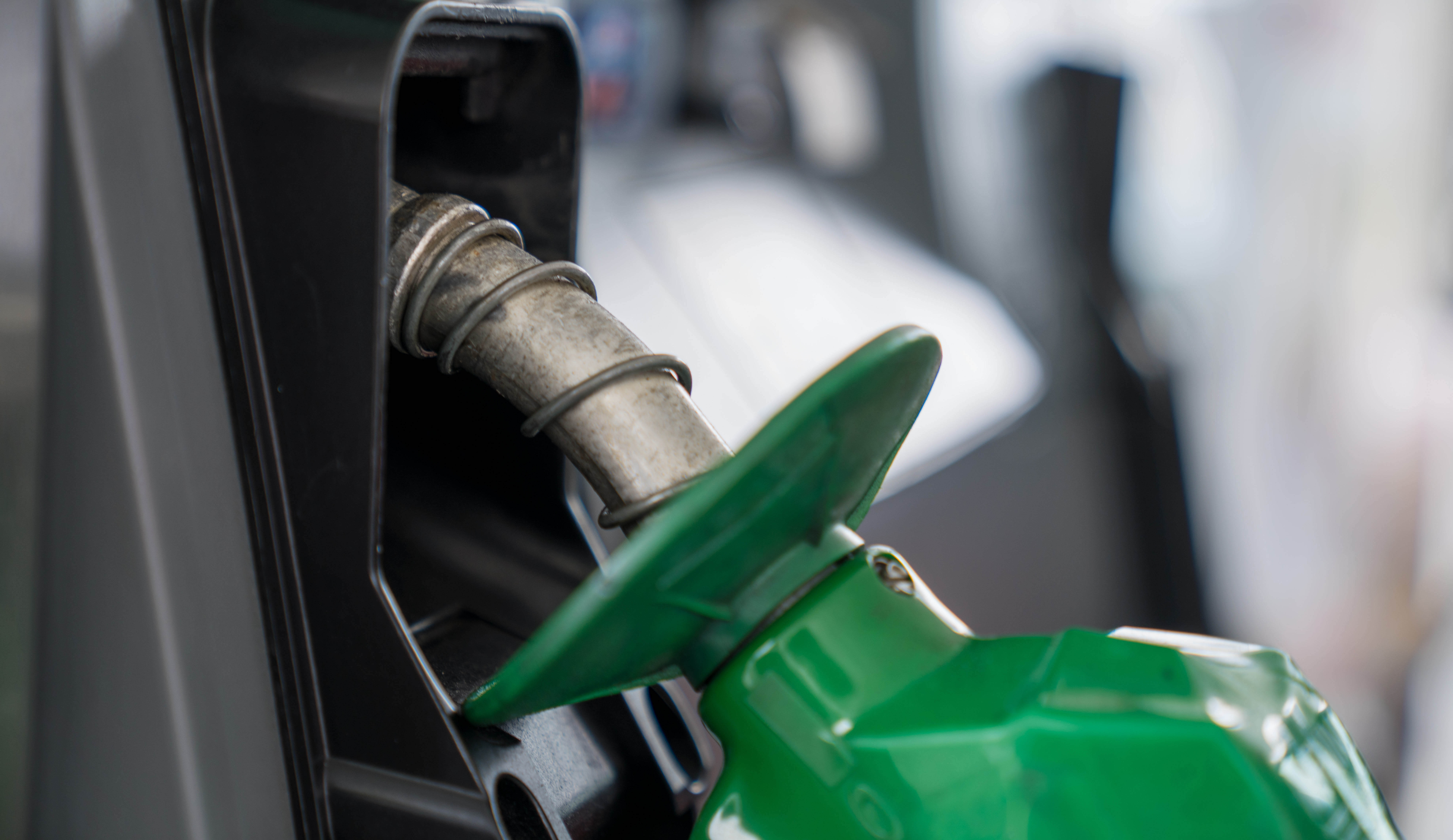 A closeup of a fuel nozzle in the pump