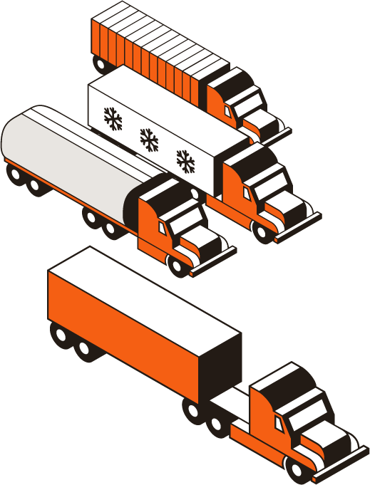 Icon of numerous trucks and trailers