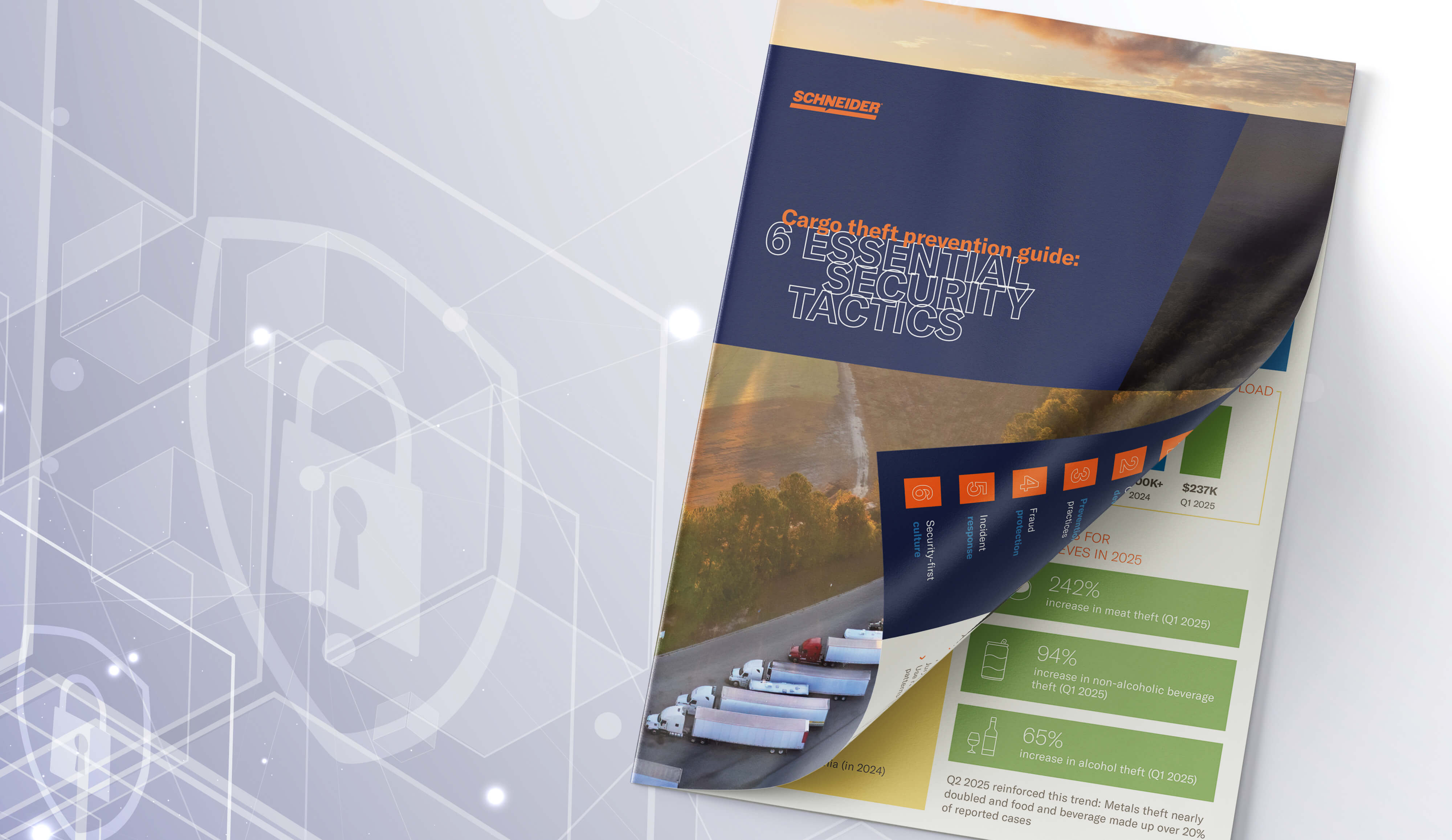 Booklet about cargo theft prevention partially opened