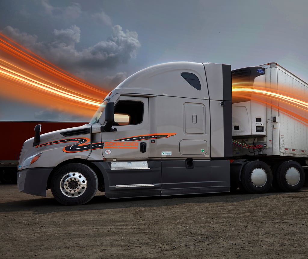 semi truck with refrigerated trailer