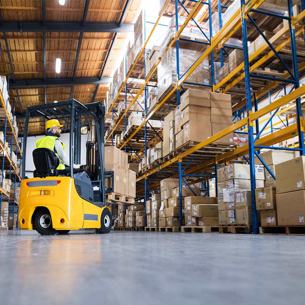 warehousing image with forklift