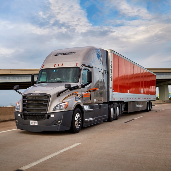 Schneider truck shipping automotive parts