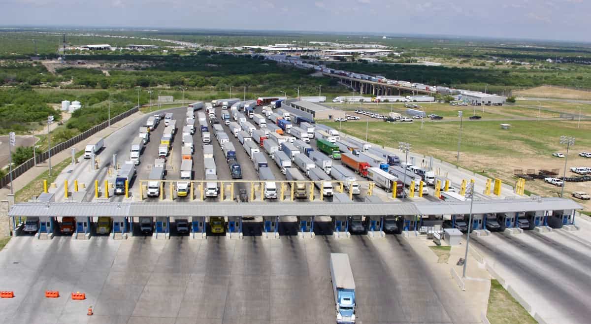 Laredo commercial transportation project with trucks lined up