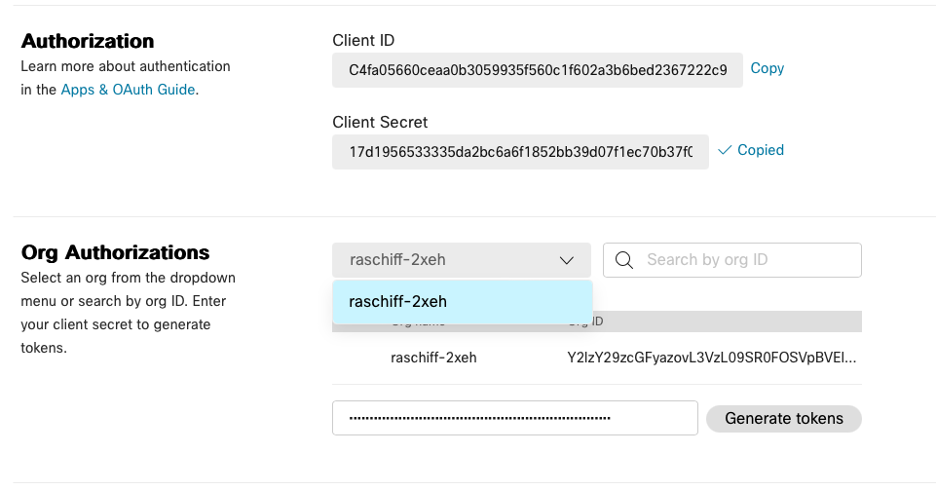 Retrieve Access Token for g2g Service App