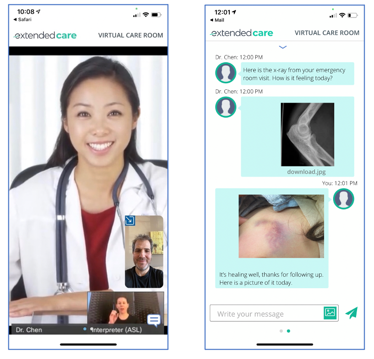 Extended Care application powered by Webex