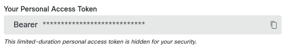 Personal access token