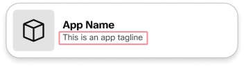 Tagline in Apps Gallery