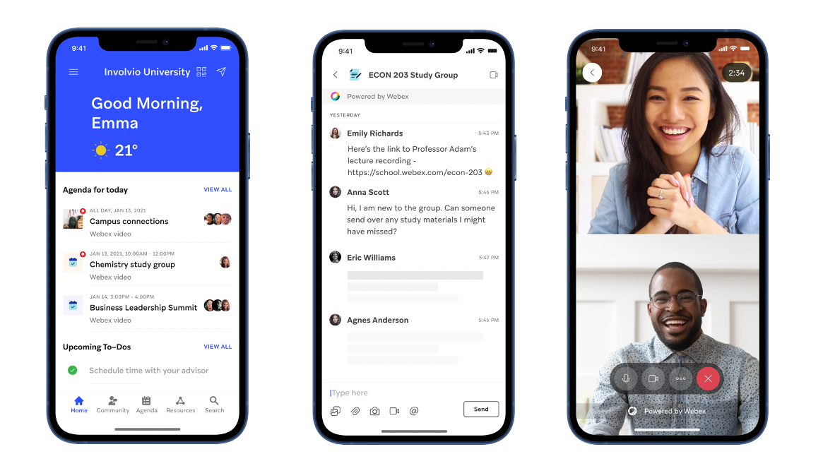 Involvio keeps students connected with Webex messages and meetings