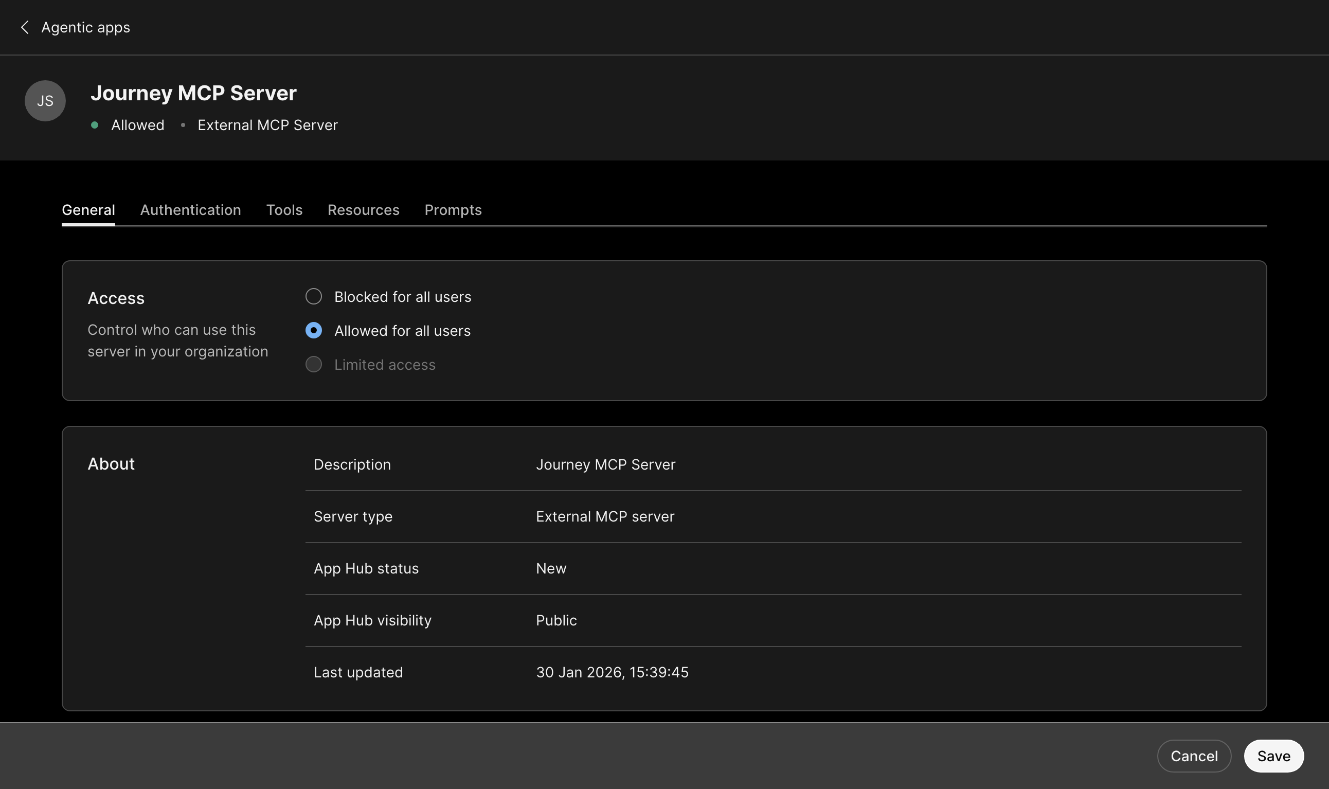 Agentic App General Page
